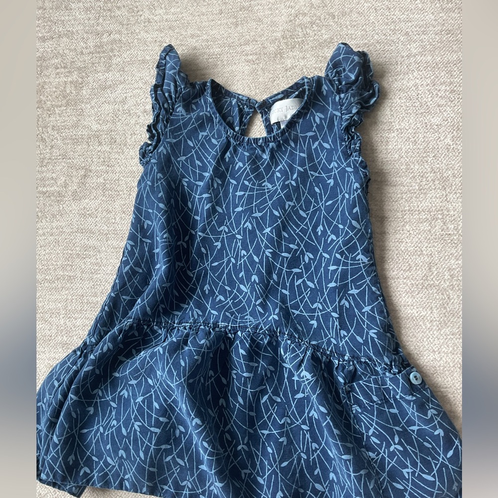 Lucky Jade Navy Leaf Pattern Top